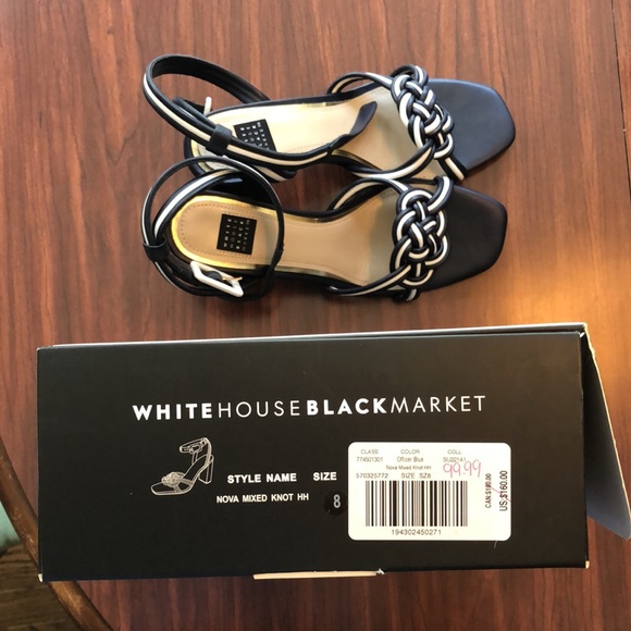 White House Black Market Nova Mixed Knot High Heeled Sandals - Picture 7 of 8